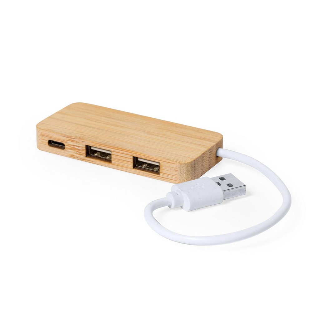 Bambusowy hub USB i USB-C P038976X AX-V0199-18