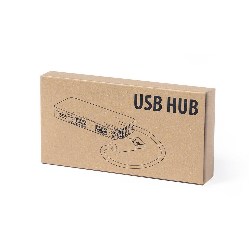 Bambusowy hub USB i USB-C P038976X