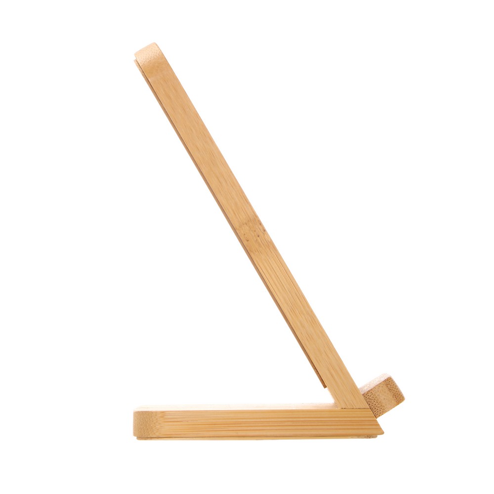 Bambusowa ładowarka bezprzewodowa 10W B'RIGHT, stojak na telefon | Wilder P009272X