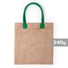 Torba z juty na zakupy, bawełniane uchwyty P008178X zielony