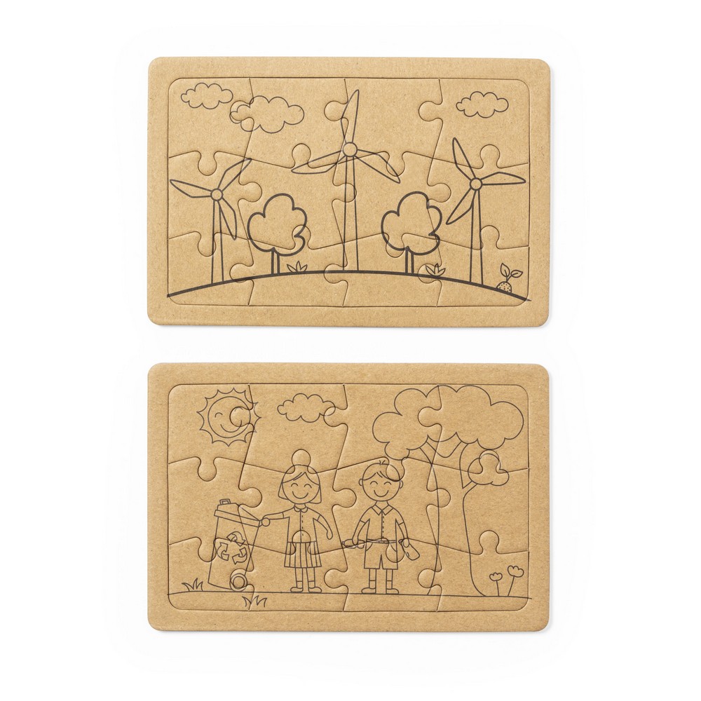 Zestaw puzzli z kartonu z recyklingu, 2 szt. P047767X