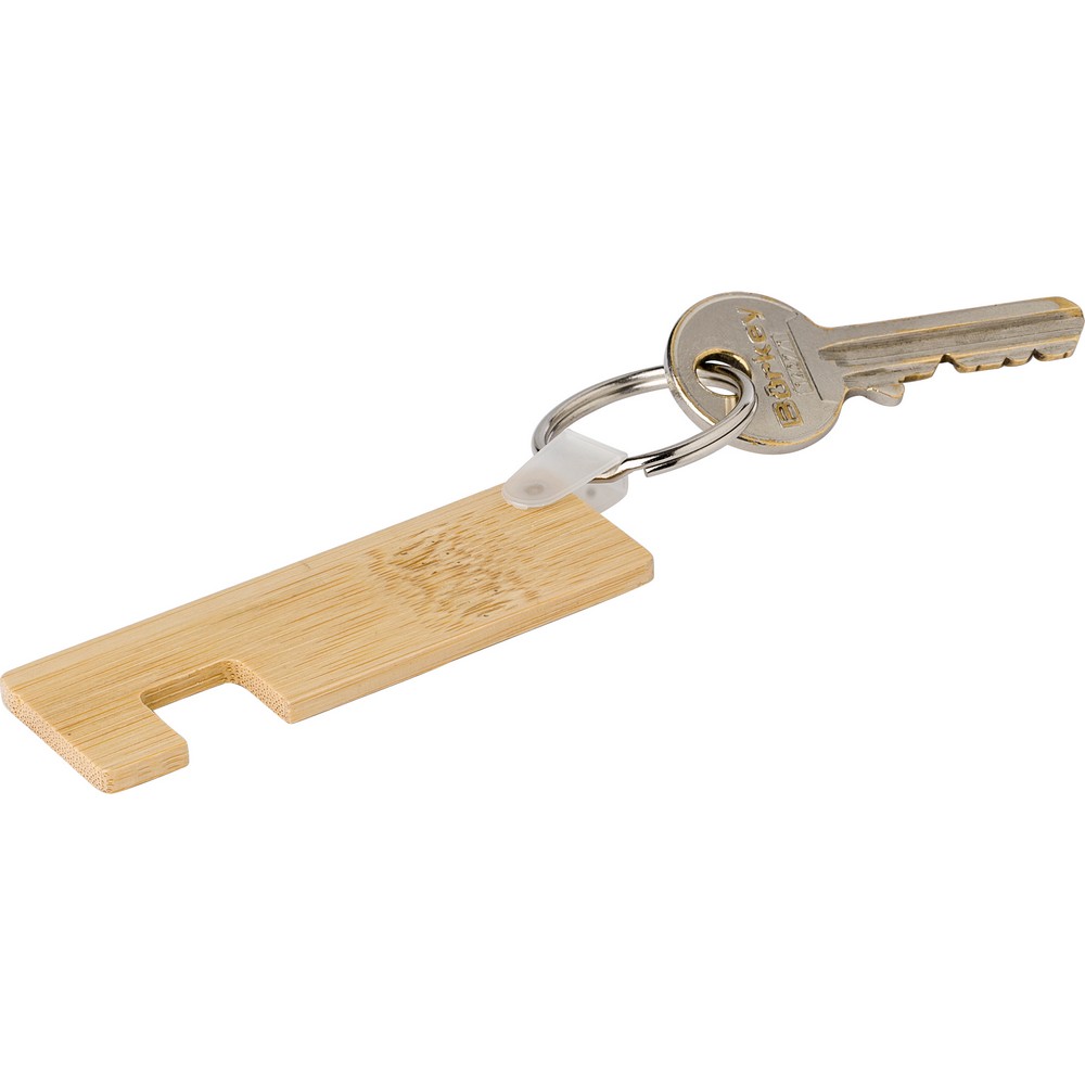 Bambusowy brelok do kluczy, stojak na telefon P052106X AX-V1173-16