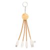 Korkowy kabel do ładowania B'RIGHT, bambusowy element, brelok do kluczy | Antez P052419X