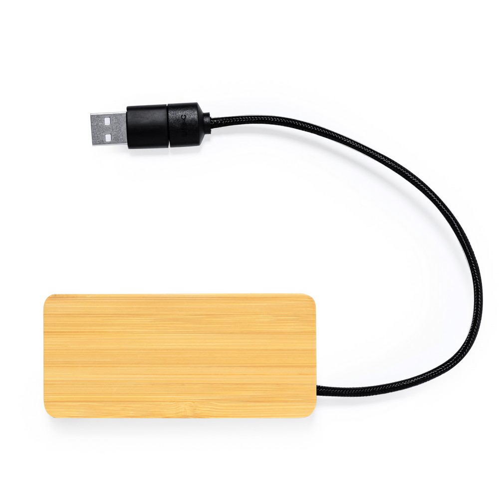 Bambusowy hub USB i USB-C P051833X