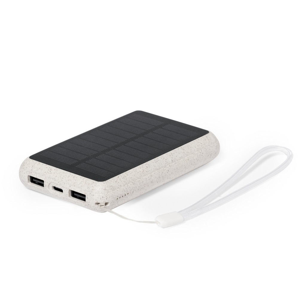 Power bank 5000 mAh ze słomy pszenicznej, ładowarka słoneczna P051843X AX-V1353-00