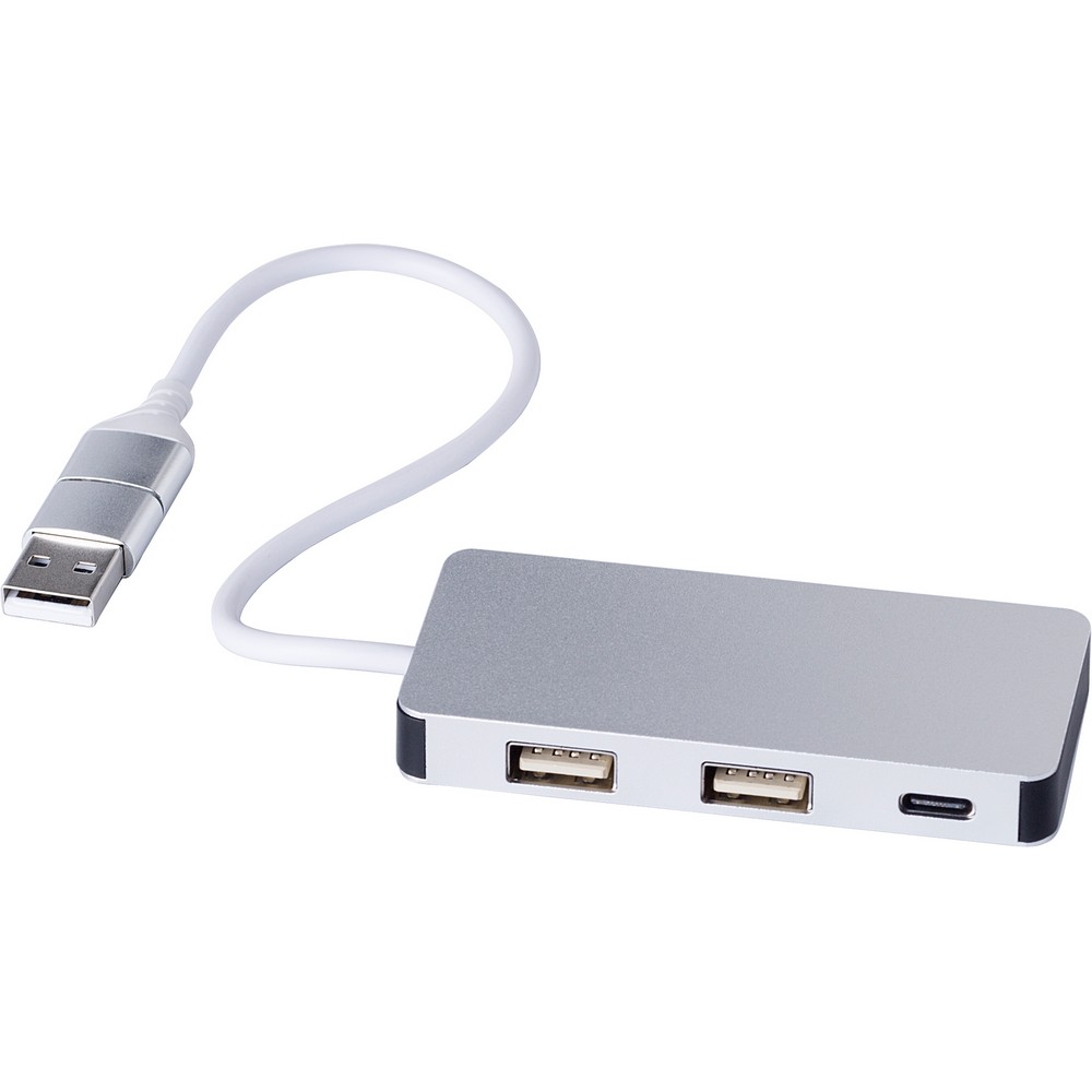 Hub USB i USB typu C P054949X srebrny