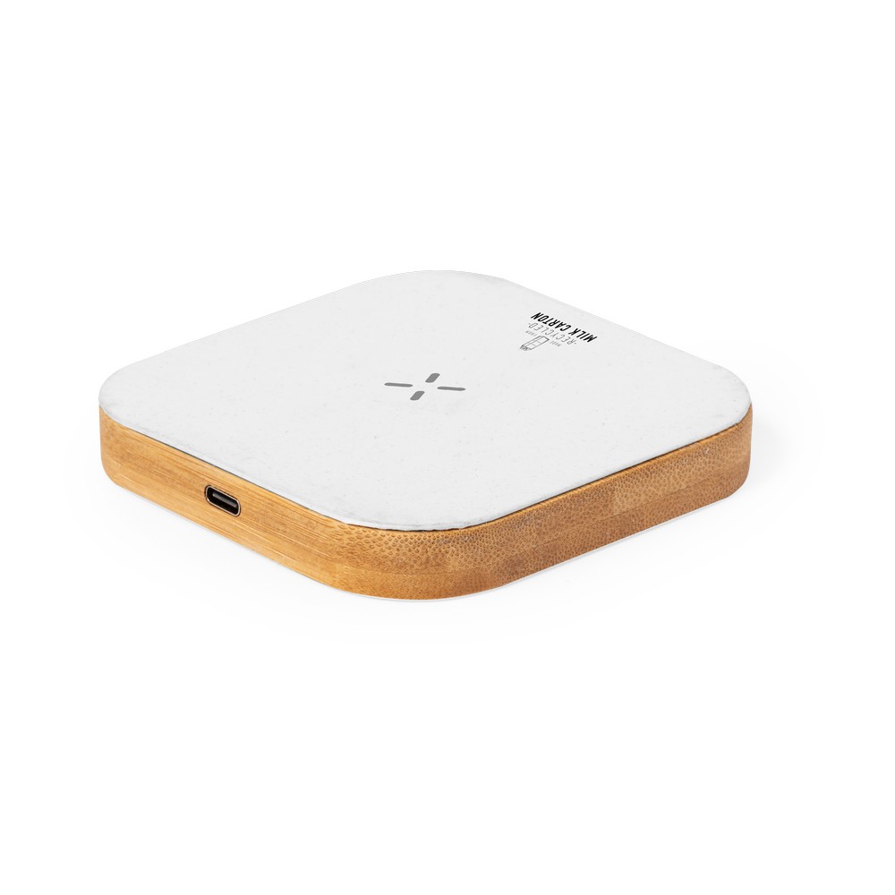 Ładowarka bezprzewodowa 15W ze zrecyklingowanych kartoników po mleku P054976X