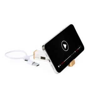 Hub USB i USB-C ze zrecyklingowanych kartoników po mleku, stojak na telefon P054977X AX-V2006-02