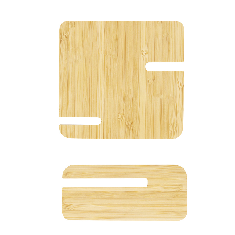 Bambusowa ładowarka bezprzewodowa 15W, 3 w 1, stojak na telefon P054987X