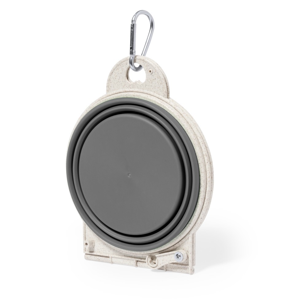 Podwójna miska dla psa z elementami ze słomy pszenicznej, składana, karabińczyk P055064X 2 Podwójna miska dla psa z elementami ze słomy pszenicznej, składana, karabińczyk P055064X