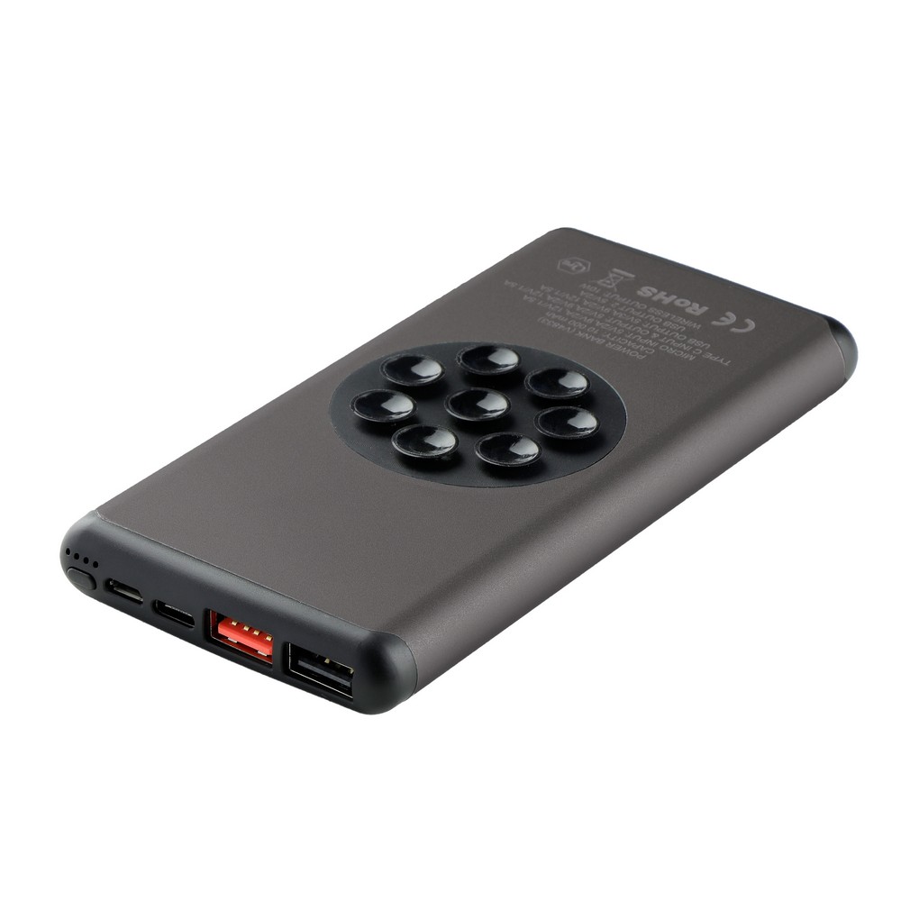 Bezprzewodowy power bank 10000 mAh Mauro Conti z przyssawkami, ładowarka bezprzewodowa 10W | Stef P010241X
