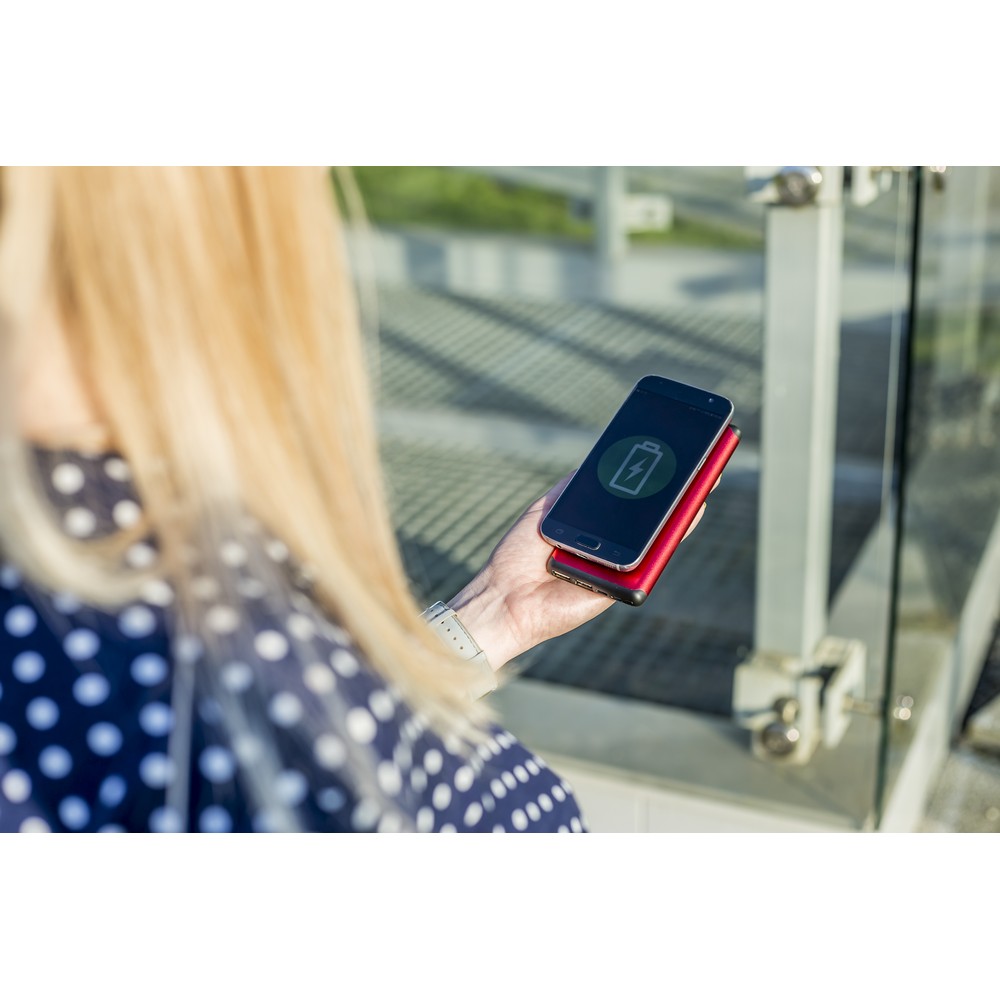 Bezprzewodowy power bank 10000 mAh Mauro Conti z przyssawkami, ładowarka bezprzewodowa 10W | Stef P010241X