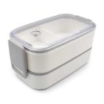 Pudełka śniadaniowe 2 w 1, 2x700 ml, sztućce | Cash P042597X