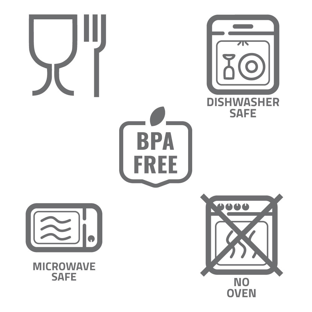 Pudełka śniadaniowe 2 w 1, 2x700 ml, sztućce | Cash P042597X