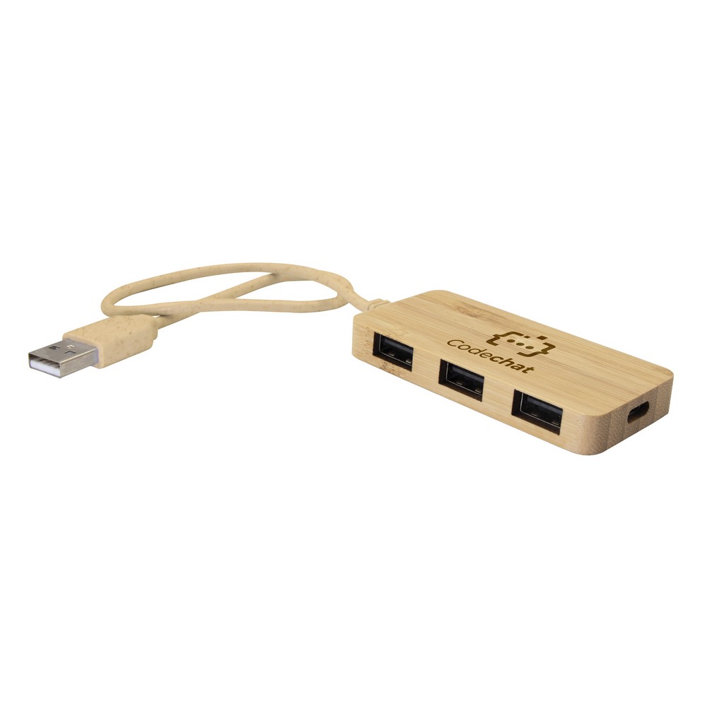 Bambusowy hub USB i USB-C B'RIGHT | Kenzie P047884X