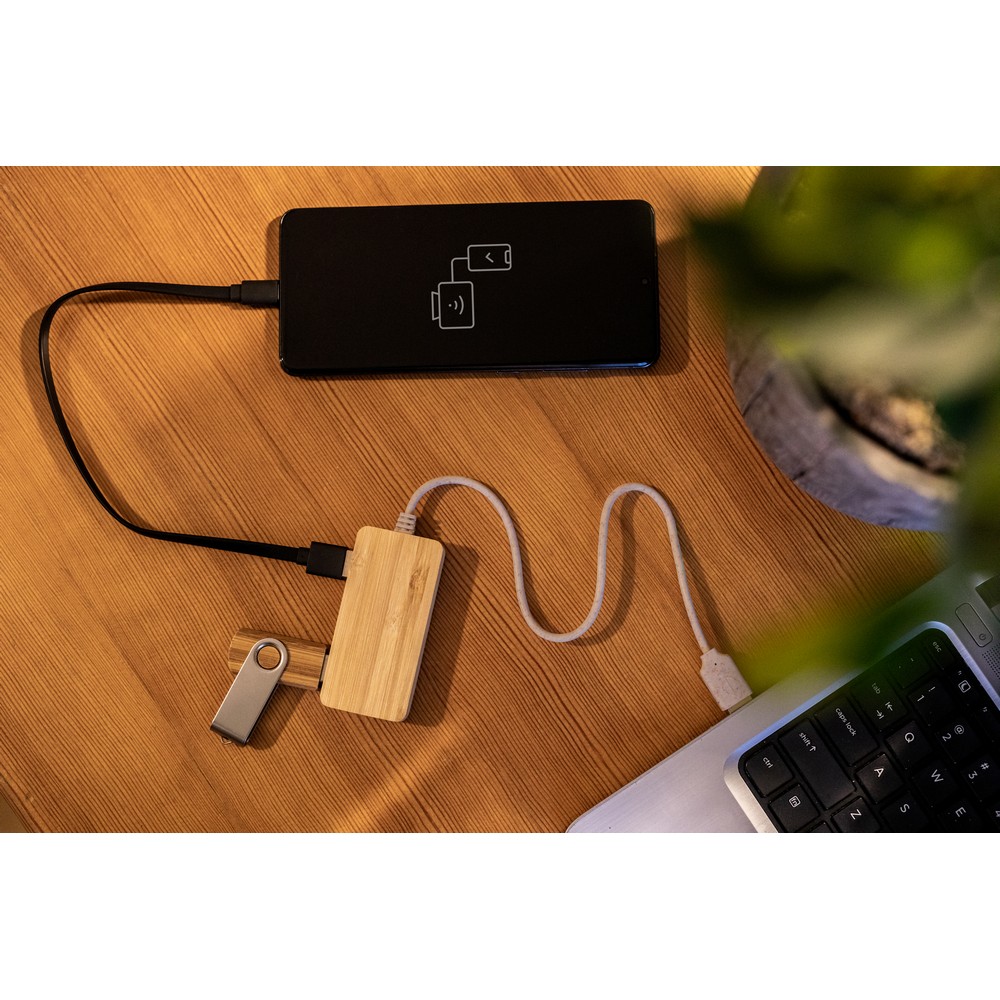 Bambusowy hub USB i USB-C B'RIGHT | Kenzie P047884X