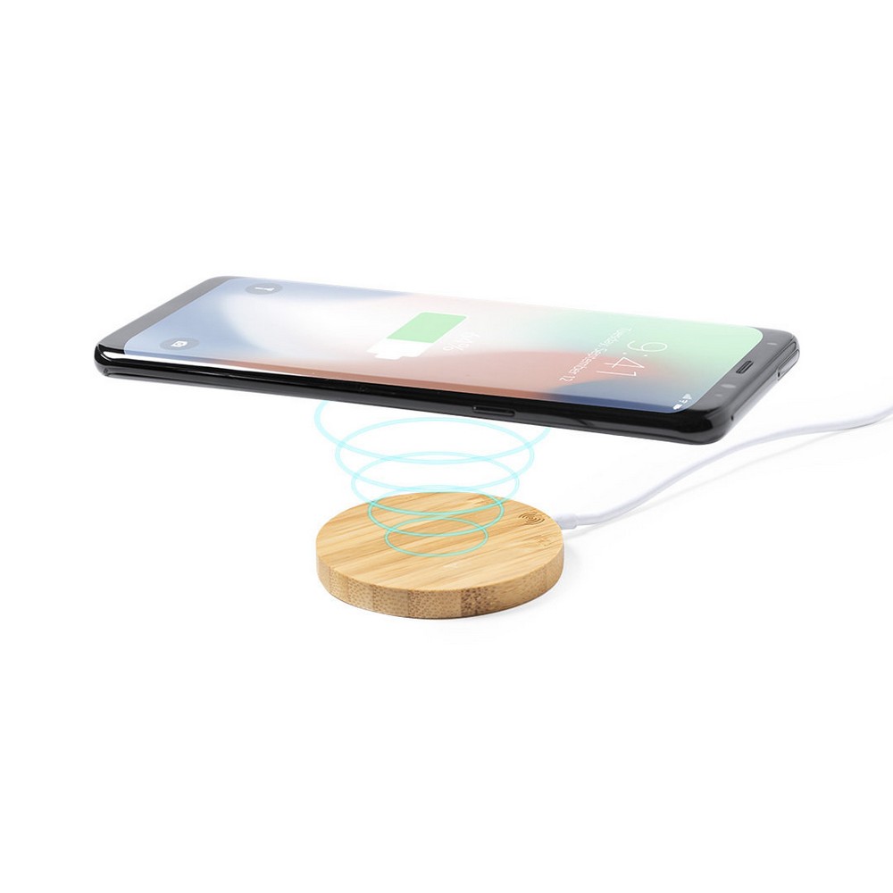 Magnetyczna bambusowa ładowarka bezprzewodowa 10W, stojak na telefon P039298X