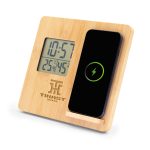 Bambusowa ładowarka bezprzewodowa 10W, stacja pogodowa | Kahele P039301X