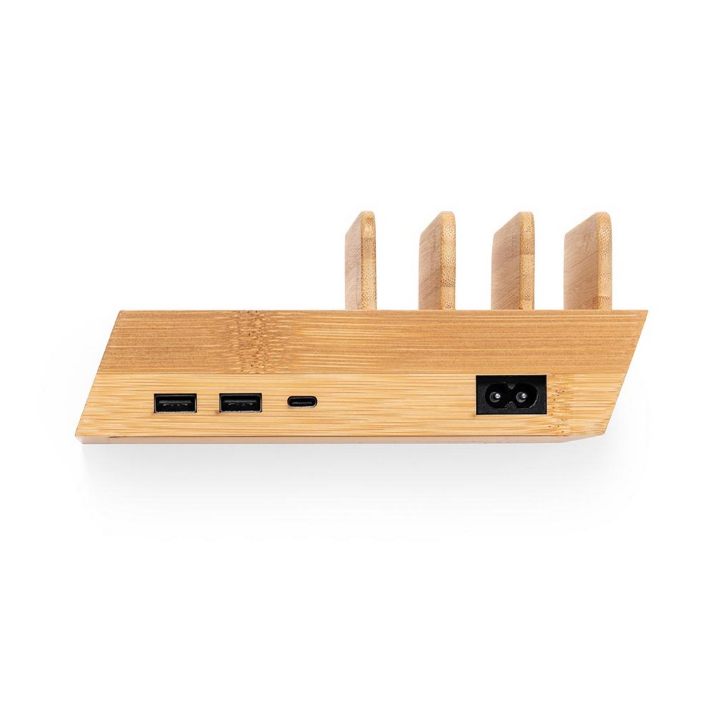 Bambusowa ładowarka bezprzewodowa 10W, stojak na telefon, stojak na tablet P039308X