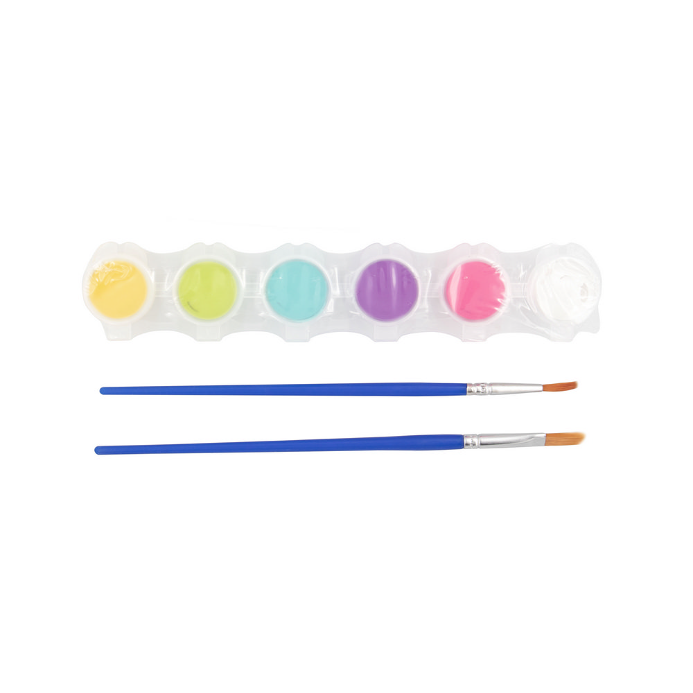 Zestaw drewnianych klocków do malowania, farbki i 2 pędzelki | Priya P104845X