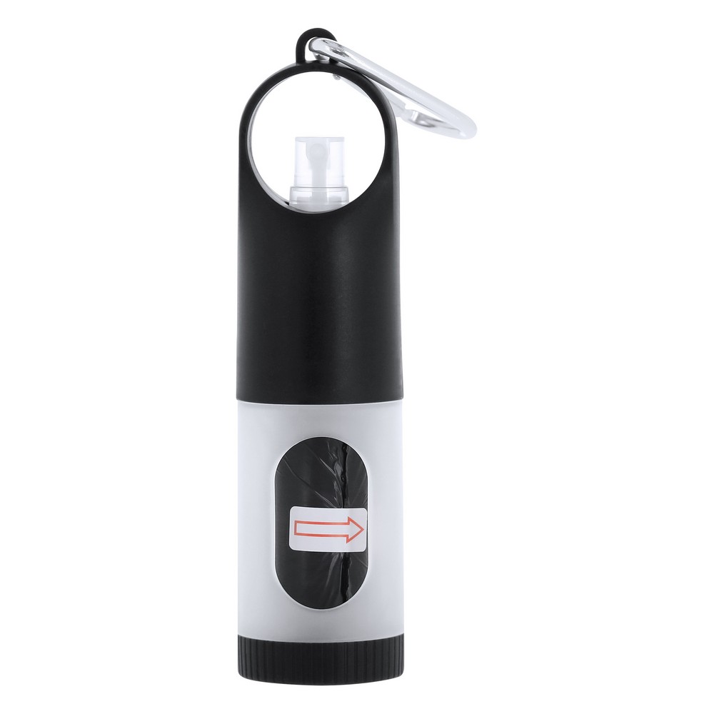 Zasobnik z woreczkami na psie odchody, żel do rąk 30 ml P104995X czarny