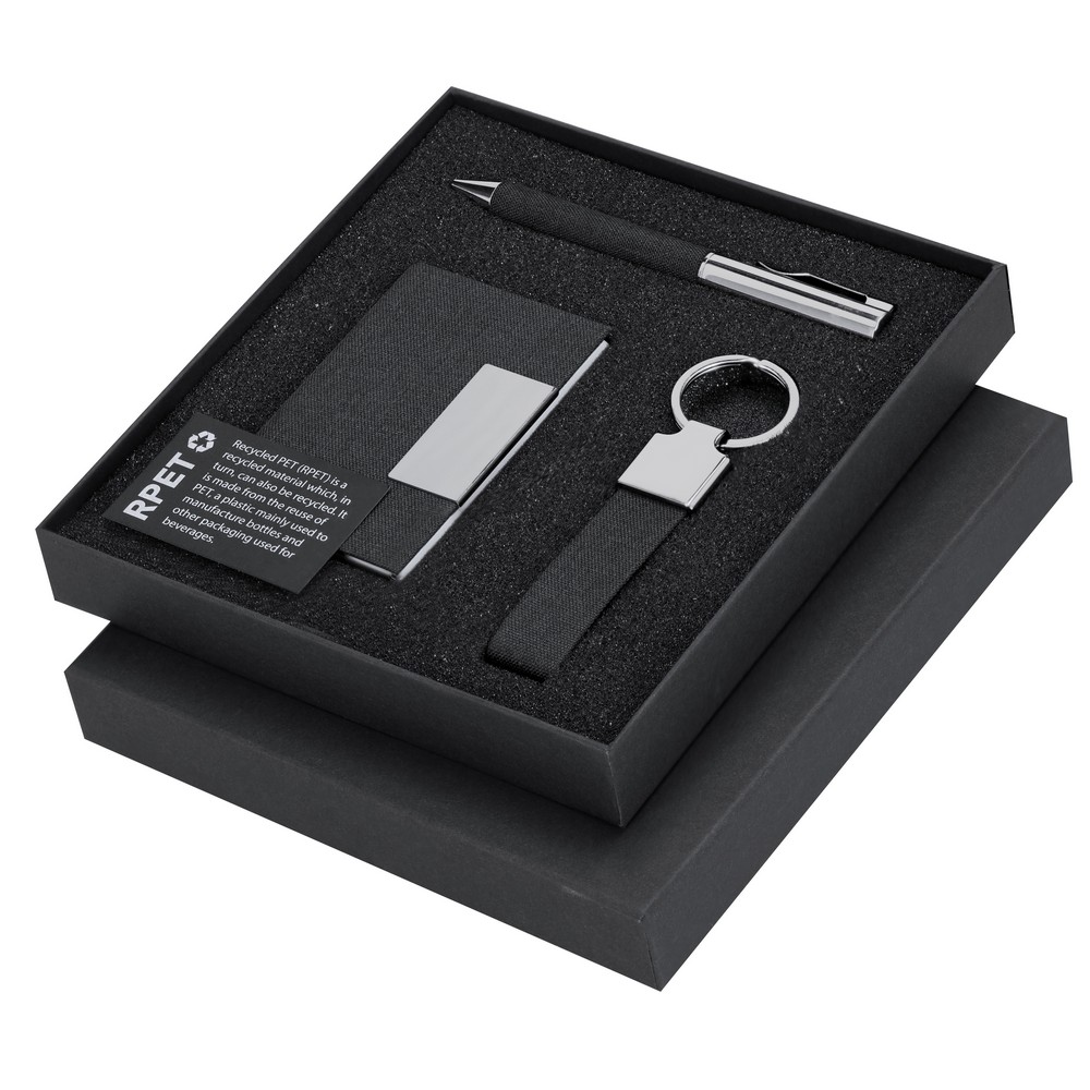 Zestaw upominkowy, brelok, etui na kartę kredytową, długopis, pudełko podarunkowe P105049X AX-VA317-03