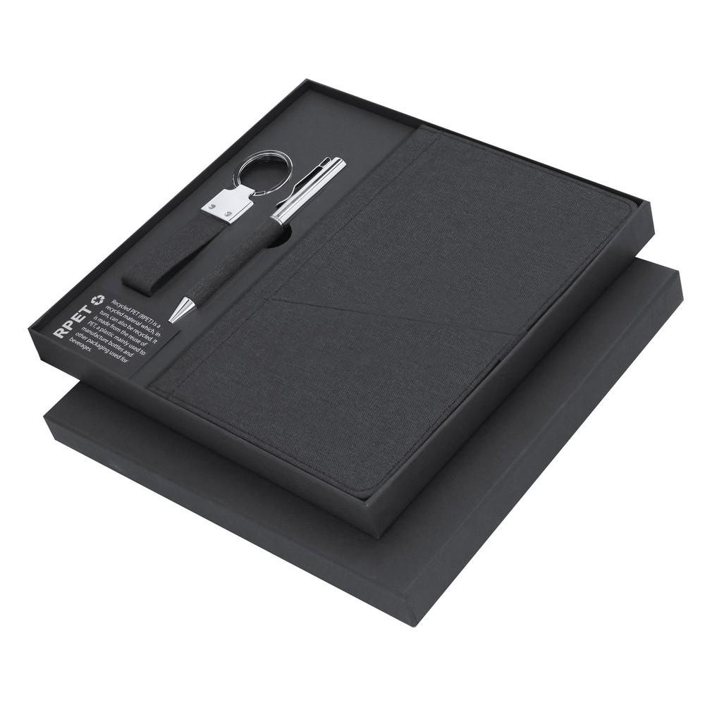 Zestaw upominkowy, brelok, notatnik ok. A5, długopis, pudełko podarunkowe P105144X AX-VA355-03