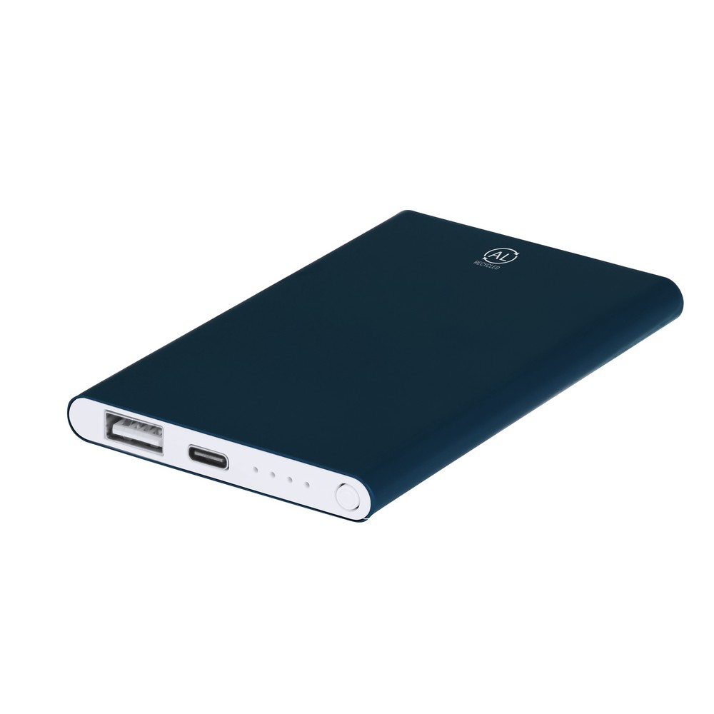 Power bank 4000 mAh z aluminium z recyklingu P106031X granatowy