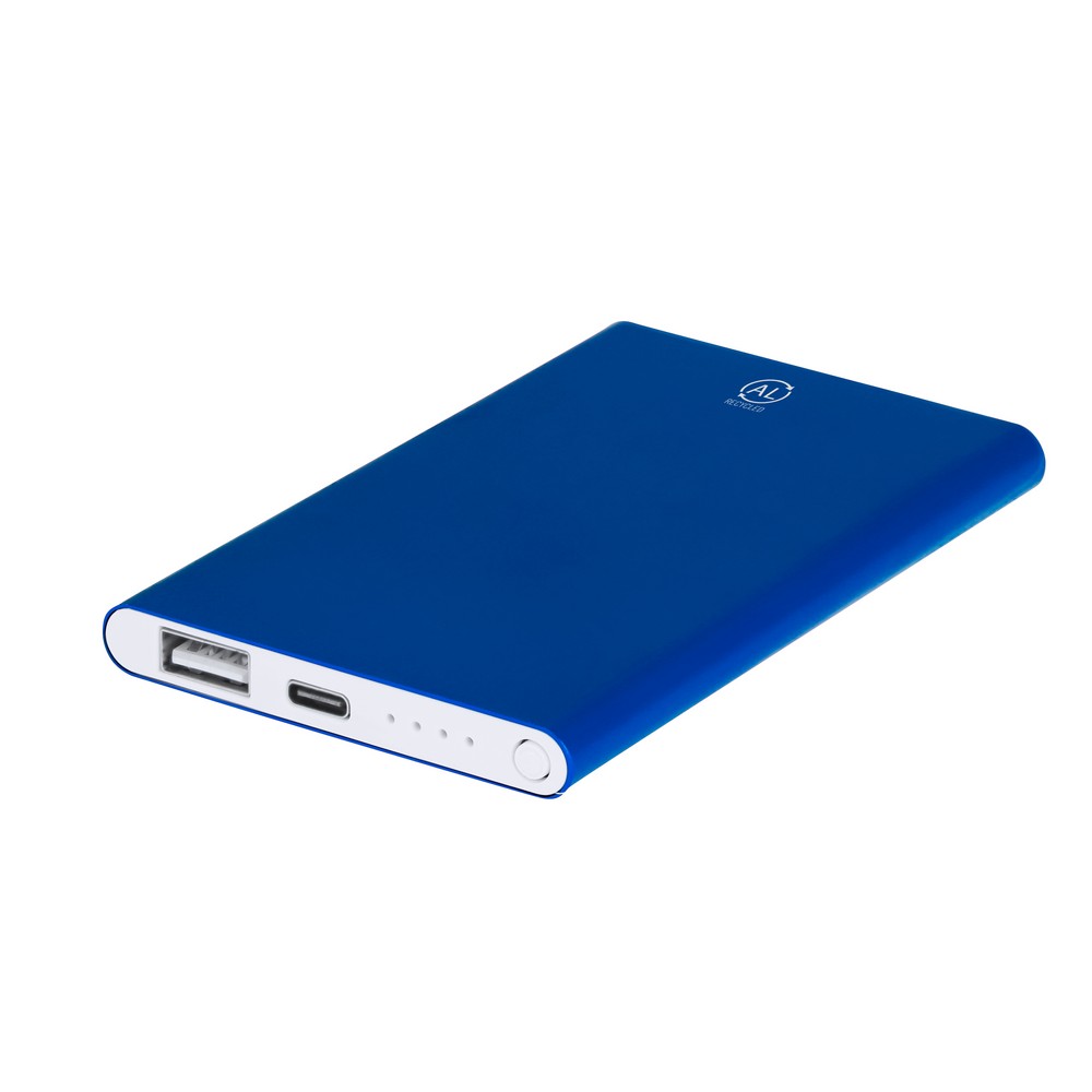 Power bank 4000 mAh z aluminium z recyklingu P106031X niebieski