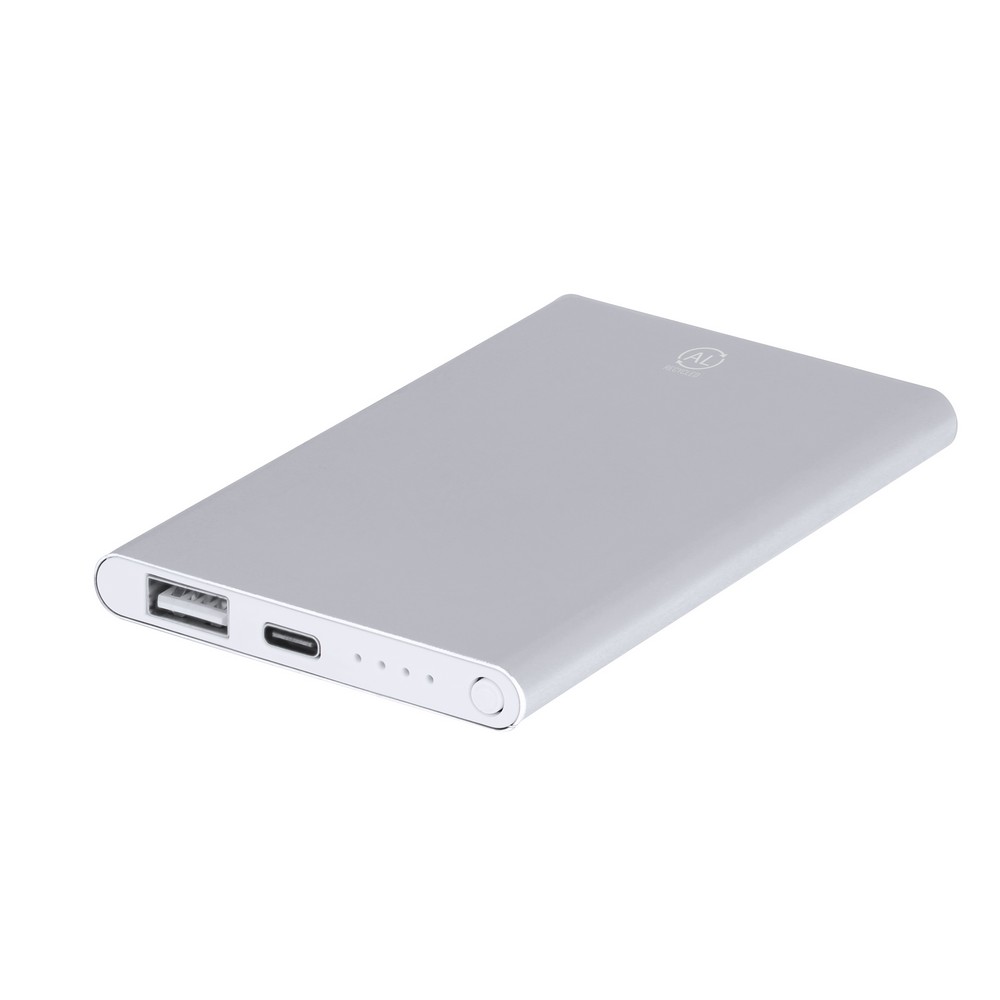 Power bank 4000 mAh z aluminium z recyklingu P106031X srebrny