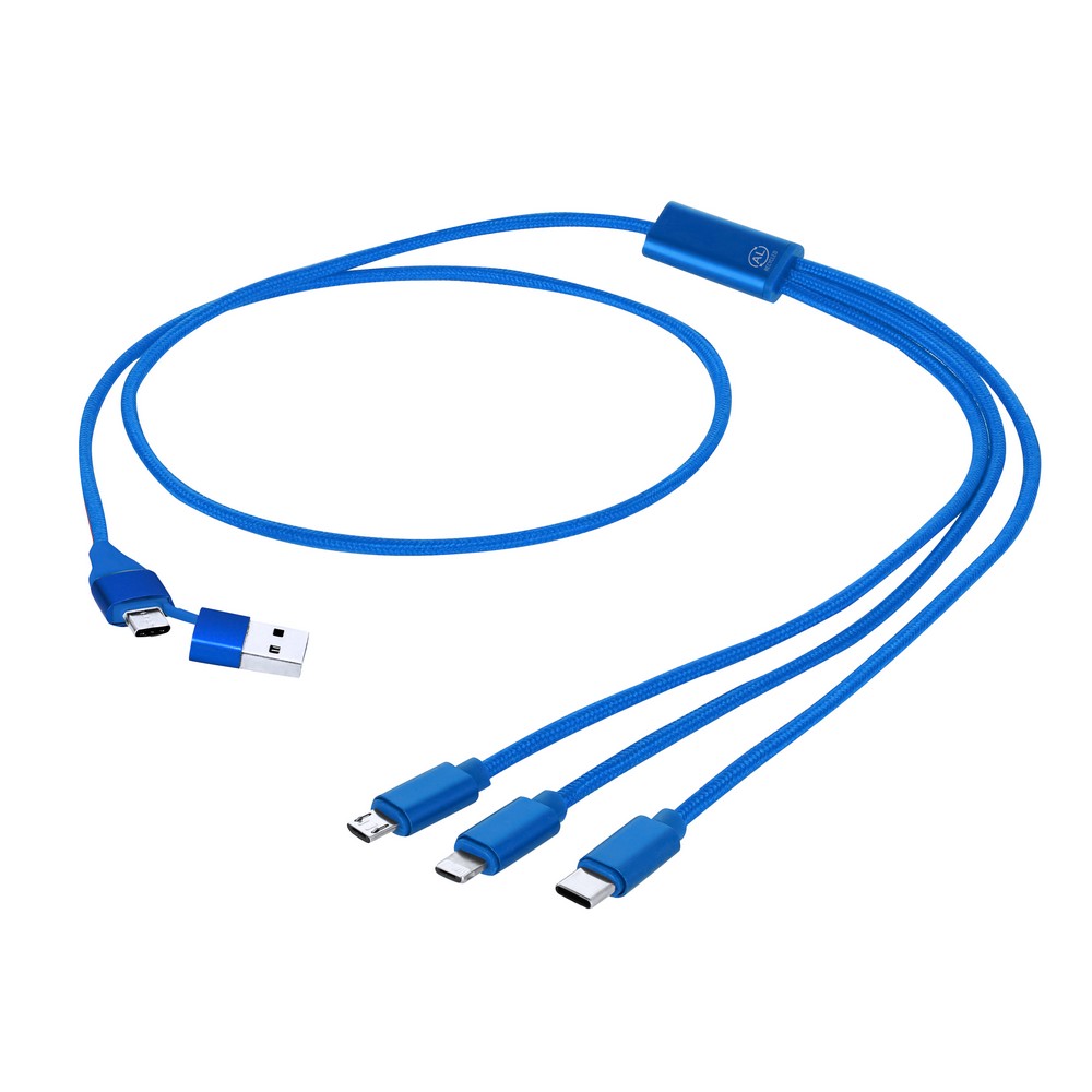 Kabel do ładowania z aluminium z recyklingu P106056X niebieski