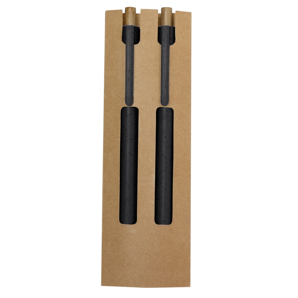 Zestaw piśmienniczy ze słomy pszenicznej, długopis i "wieczny" ołówek P106210X AX-VA635-W