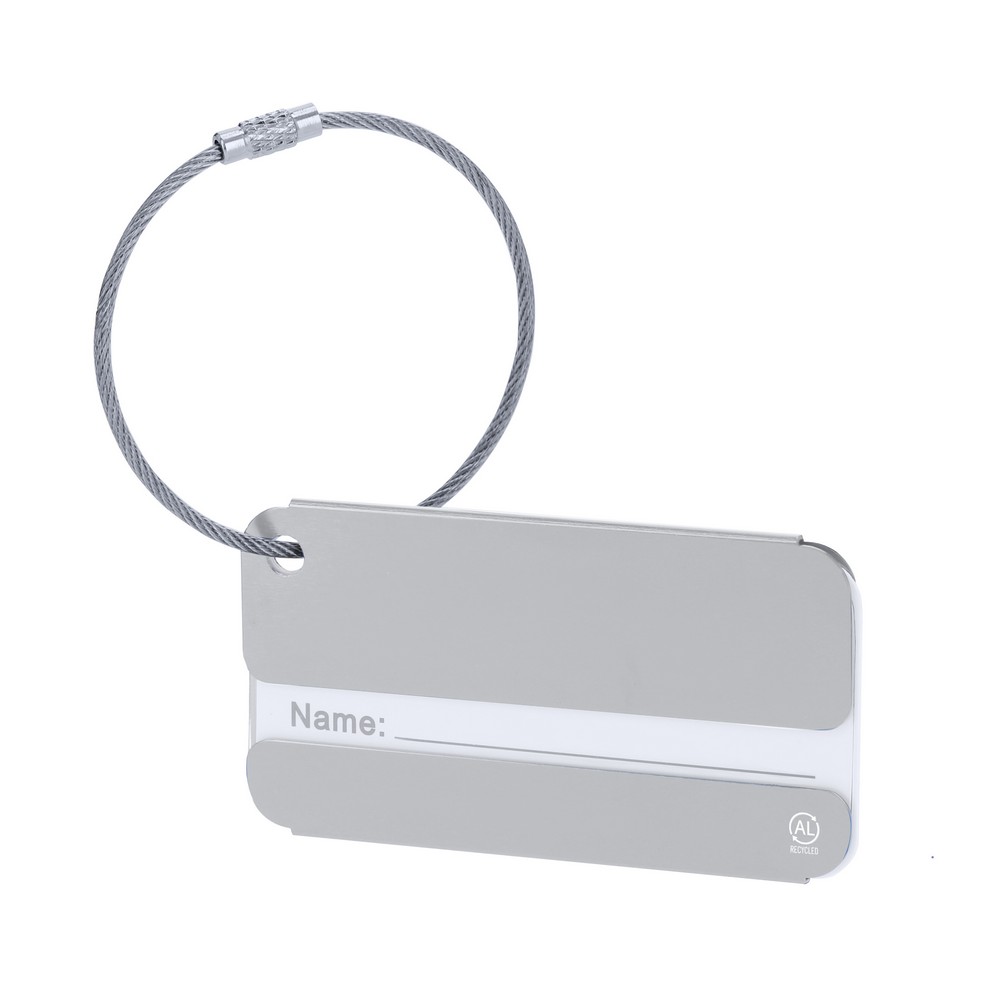 Zawieszka do bagażu z aluminium z recyklingu P105836X srebrny