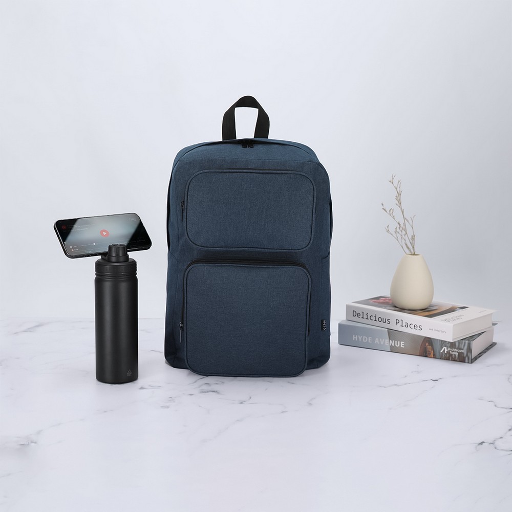 Butelka termiczna 600 ml ze stali nierdzewnej z recyklingu, magnetyczny obrotowy stojak na telefon P105874X