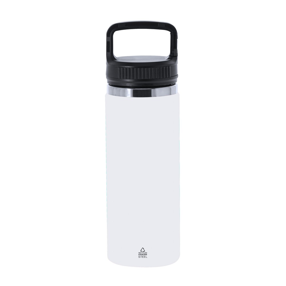 Butelka termiczna 550 ml ze stali nierdzewnej z recyklingu P105887X biały