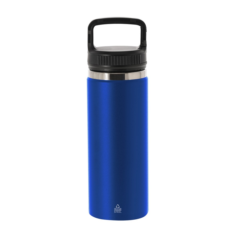 Butelka termiczna 550 ml ze stali nierdzewnej z recyklingu P105887X niebieski