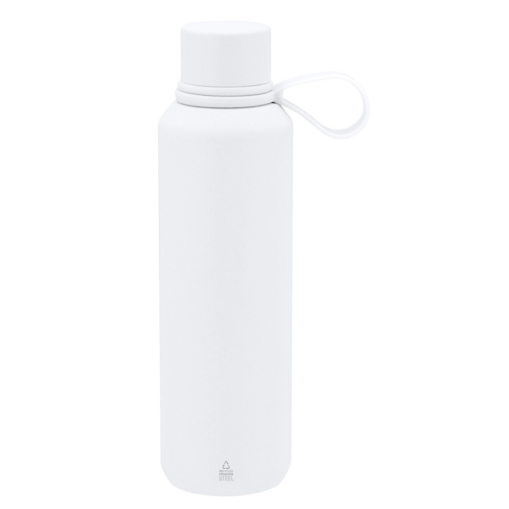 Butelka termiczna 630 ml ze stali nierdzewnej z recyklingu P105877X biały