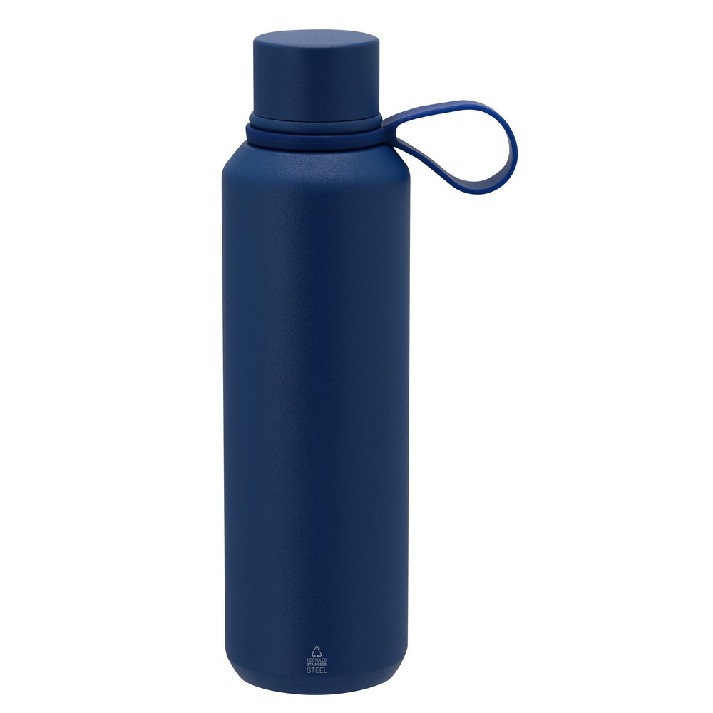 Butelka termiczna 630 ml ze stali nierdzewnej z recyklingu P105877X granatowy