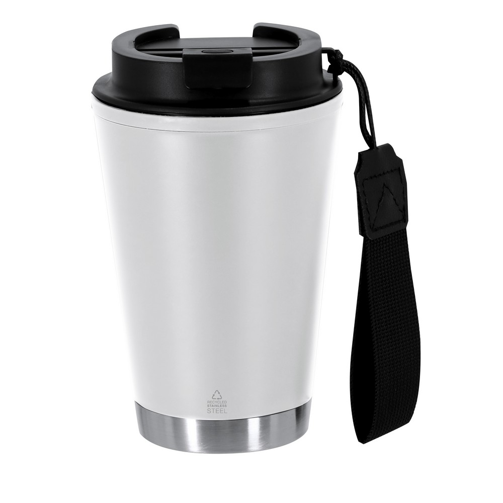 Kubek termiczny 300 ml ze stali nierdzewnej z recyklingu P105907X biały