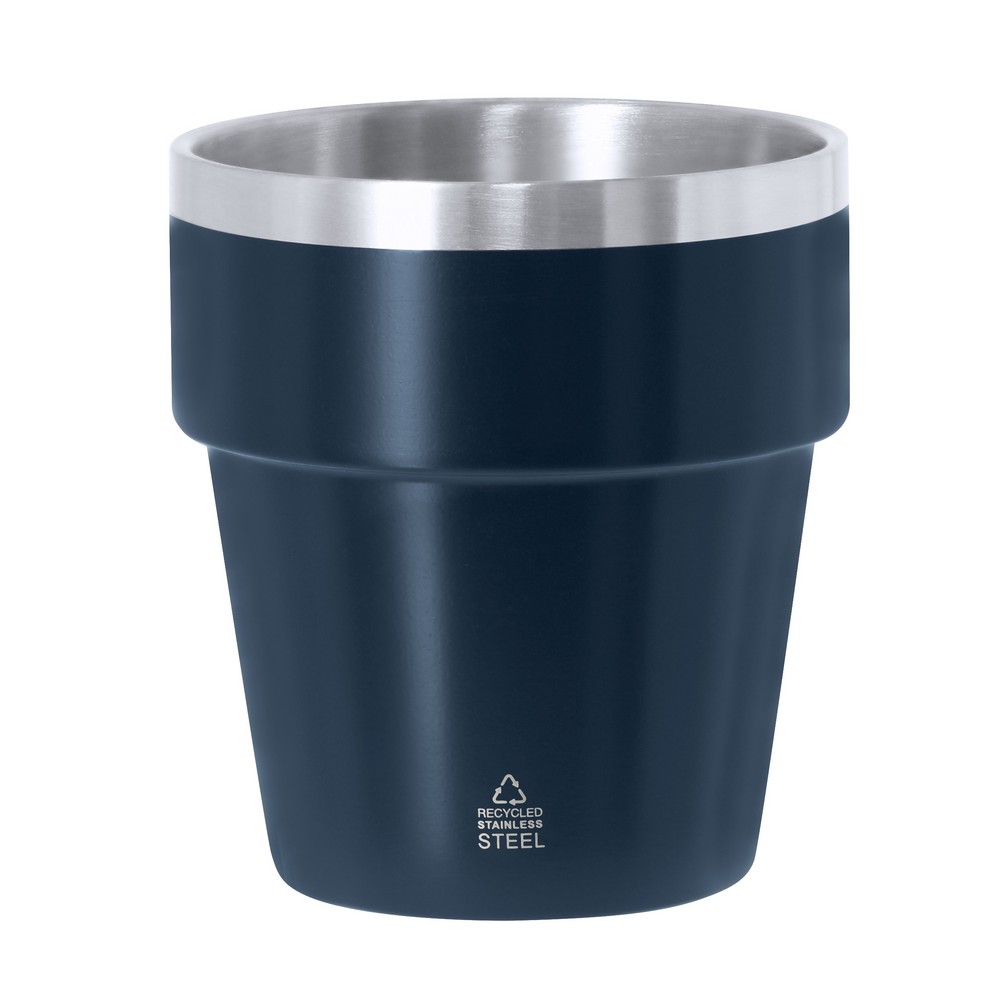 Kubek termiczny 250 ml ze stali nierdzewnej z recyklingu P106194X granatowy