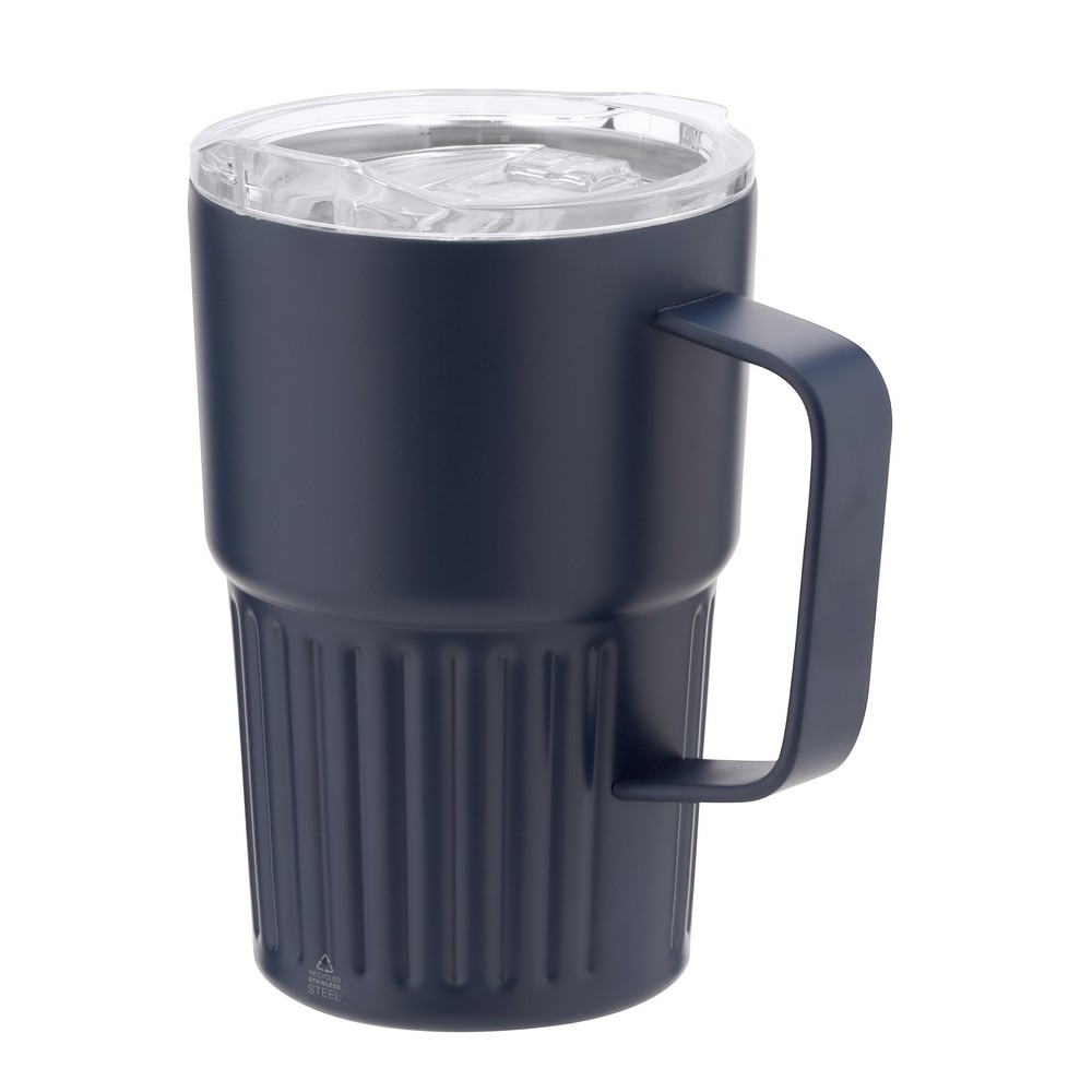 Kubek termiczny 450 ml ze stali nierdzewnej z recyklingu P106162X granatowy