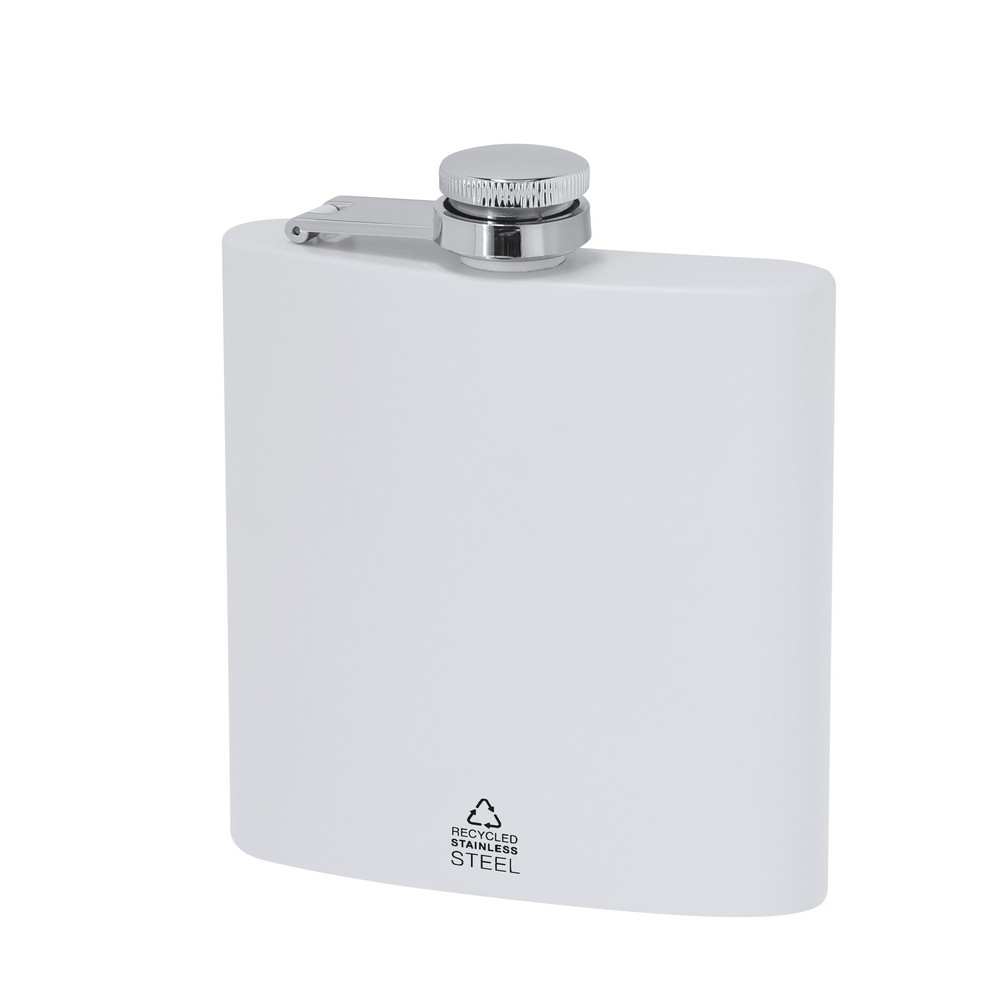 Piersiówka 175 ml ze stali nierdzewnej z recyklingu P106014X biały