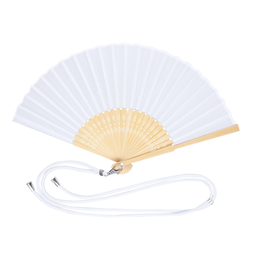 Wachlarz z bambusa P106177X biały