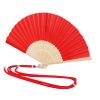 Wachlarz z bambusa P106177X czerwony