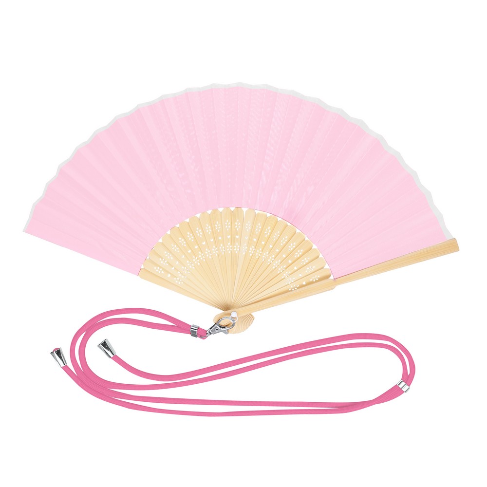 Wachlarz z bambusa P106177X różowy