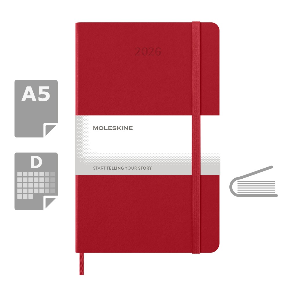 Kalendarz MOLESKINE 2026 P104886X czerwony