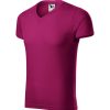 Slim Fit V-neck Koszulka męska P026510F fuchsia red