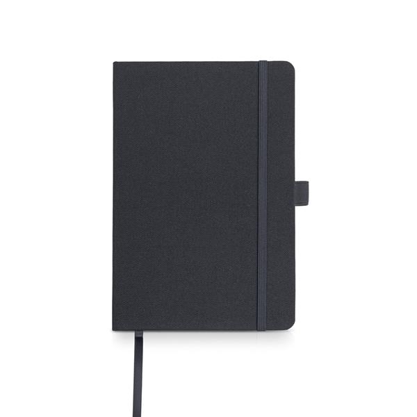 Notes A5 z RPET z gumką na długopis / RNOTE P093134P czarny