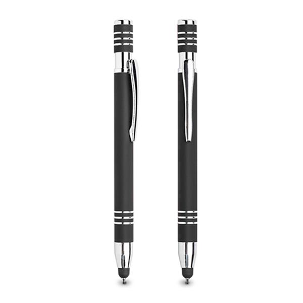 Długopis aluminiowy, gumowany, touch / Chromy P090530P PM-IP131504-W