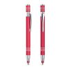 Długopis aluminiowy, gumowany, touch / Chromy P090530P czerwony